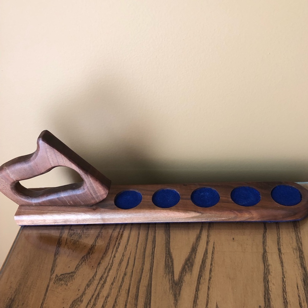 Hand crafted shot server, newly created by wood worker